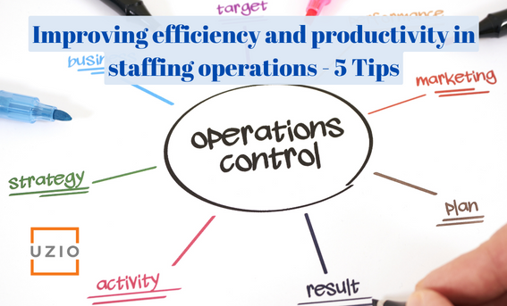 Blog featured image showing 5 Tips for improving efficiency and productivity in staffing operations