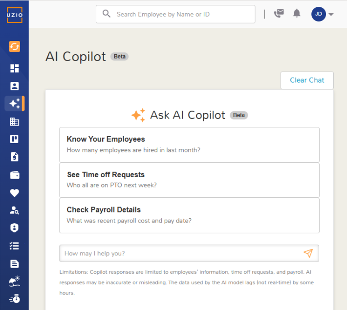UZIO AI Copilot Dashboard